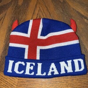 Iceland Knit Horns Hat , beanie stretch knit, unisex